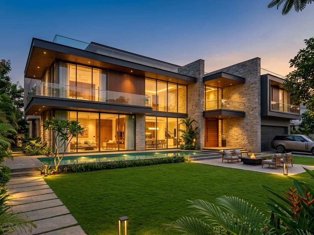 The home at dusk
